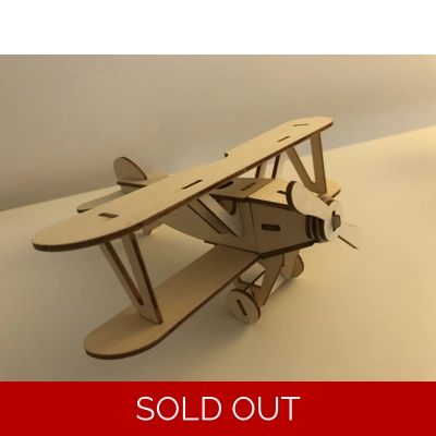 Wooden 3D model - Airplane title=